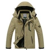 Lenago Man's Warm Waterproof Windbreaker Hooded Raincoat Snowboarding Jackets
